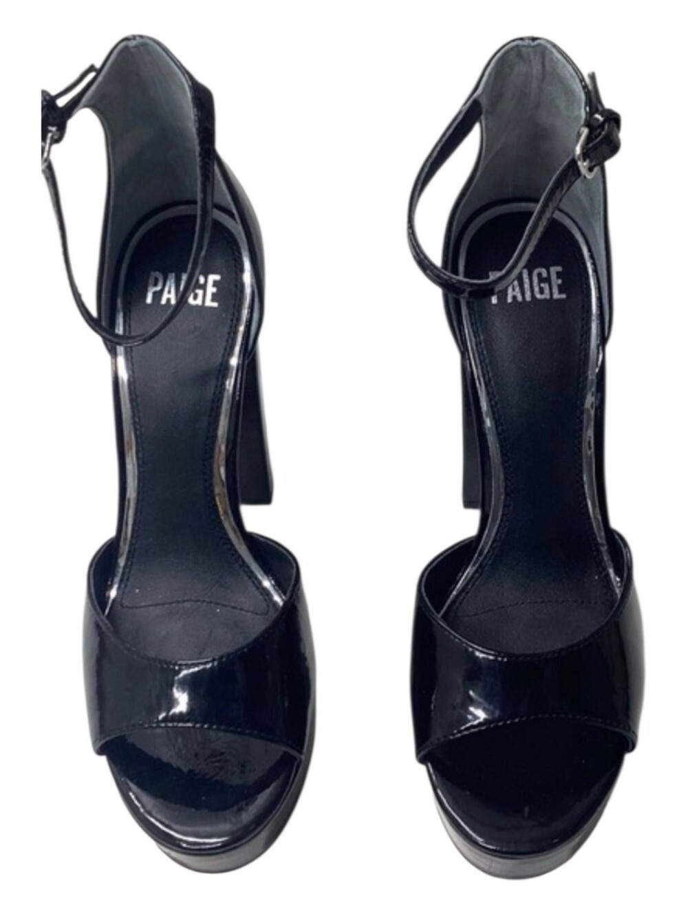 PAIGE Cory Ankle Strap Platform Sandal In Black Size 9